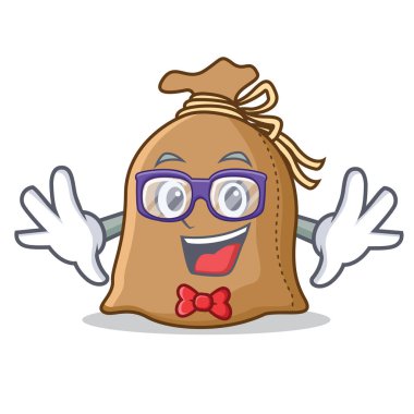 Geek çuval karakter karikatür tarzı