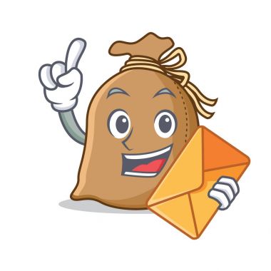 Zarf çuval karakter karikatür tarzı ile