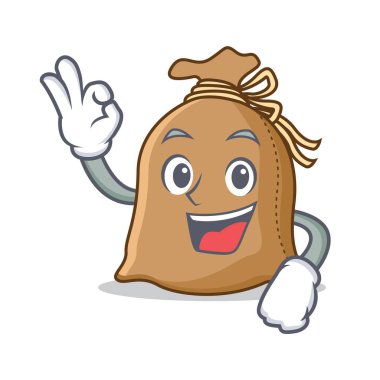 Tamam çuval karakter karikatür tarzı