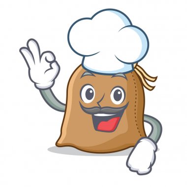 Şef çuval karakter karikatür tarzı