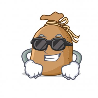 Süper cool çuval karakter karikatür tarzı