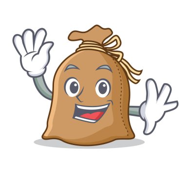 Çuval karakter karikatür tarzı sallayarak