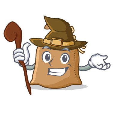 Cadı çuval maskot karikatür tarzı