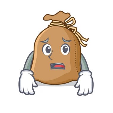 Yazık ki çuval maskot karikatür tarzı