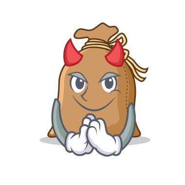 Şeytan çuval maskot karikatür tarzı