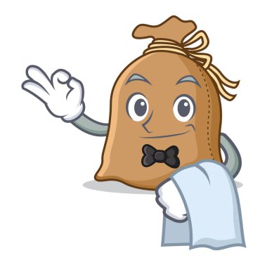 Garson çuval maskot karikatür tarzı