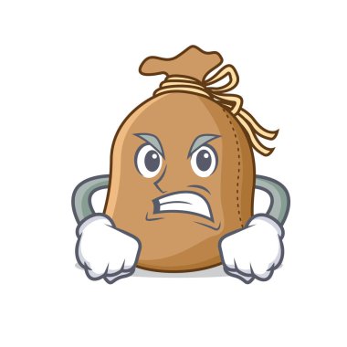 Kızgın çuval maskot karikatür tarzı