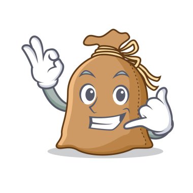 Beni çuval maskot karikatür tarzı ara