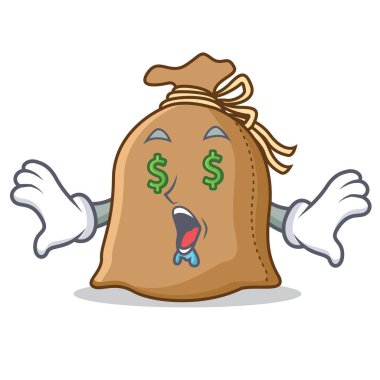 Para göz çuval maskot karikatür tarzı