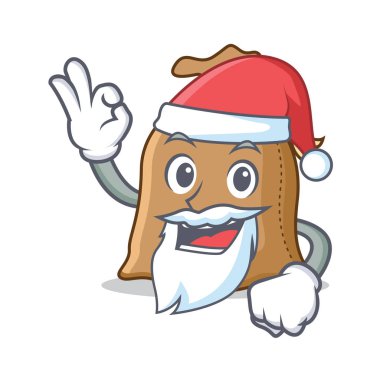 Santa çuval maskot karikatür tarzı