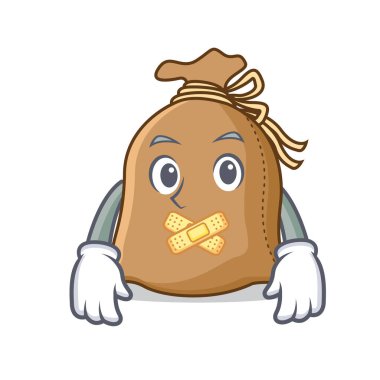 Sessiz çuval maskot karikatür tarzı