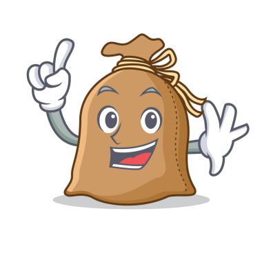 Parmak çuval maskot karikatür tarzı