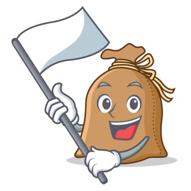 Bayrak çuval maskot karikatür tarzı ile