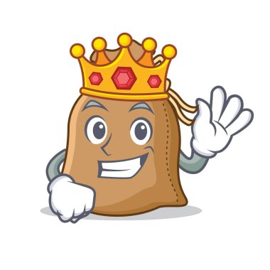 Kral çuval maskot karikatür tarzı
