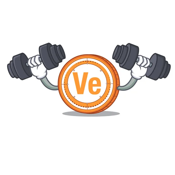 Fitness Veritaseum moneda personaje de dibujos animados — Vector de stock