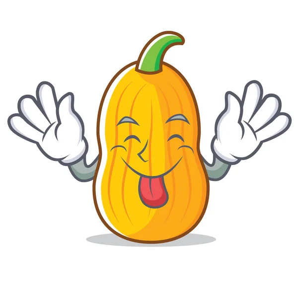 ลิ้นออก butternut squash mascot การ์ตูน — ภาพเวกเตอร์สต็อก