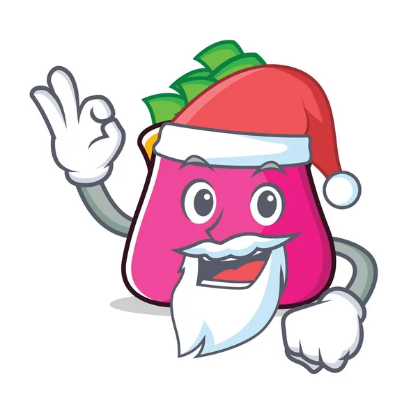 Santa purse character cartoon style — Stock Vector