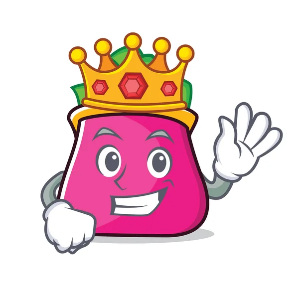 King borsa personaggio stile cartone animato — Vettoriale Stock
