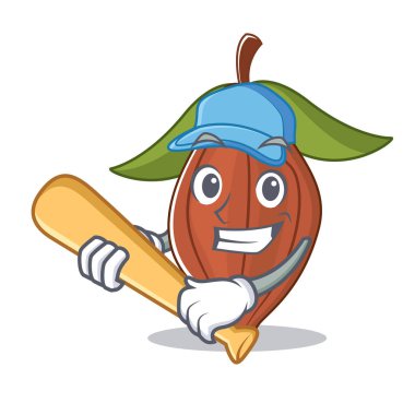 İskambil beyzbol kakao bean karakter karikatür