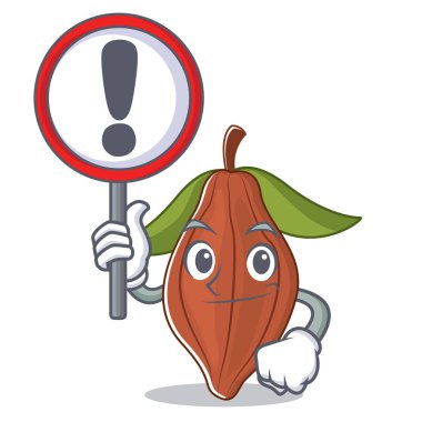 İşareti kakao bean karakter karikatür ile