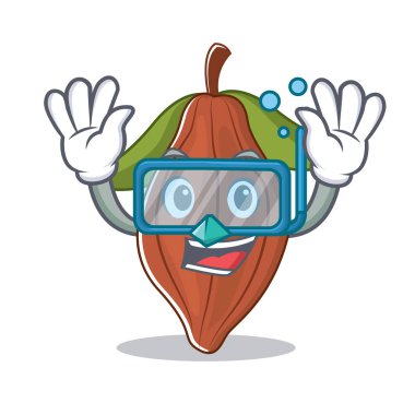 Dalış kakao bean karakter karikatür