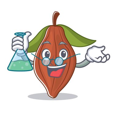 Profesör kakao bean karakter karikatür