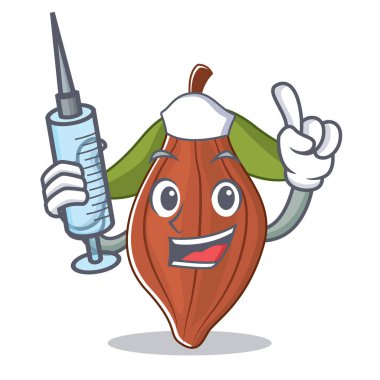 Hemşire kakao bean karakter karikatür