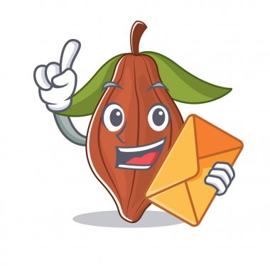 Zarf kakao bean karakter karikatür ile