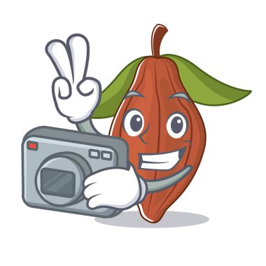 Fotoğrafçı kakao bean maskot çizgi film
