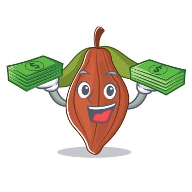 Para kakao bean maskot karikatür ile