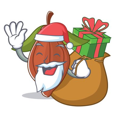Noel Baba hediye kakao bean maskot karikatür ile