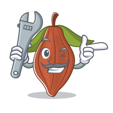 Mekanik kakao bean maskot çizgi film