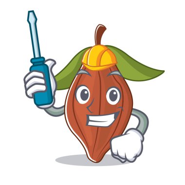 Otomotiv kakao bean maskot çizgi film