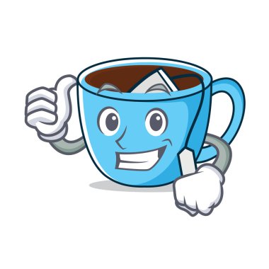 Çay Kupası karakter karikatür Yaşasın