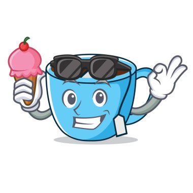 Dondurma çay Kupası karakter karikatür ile