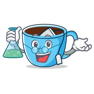 Profesör çay Kupası karakter karikatür