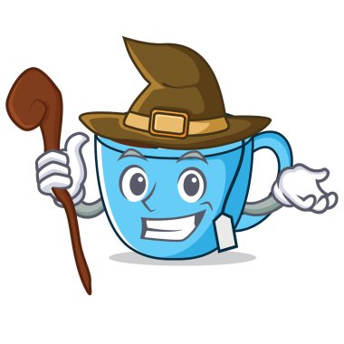 Cadı çay Kupası maskotu çizgi film