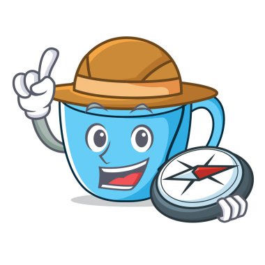 Explorer çay Kupası maskotu çizgi film