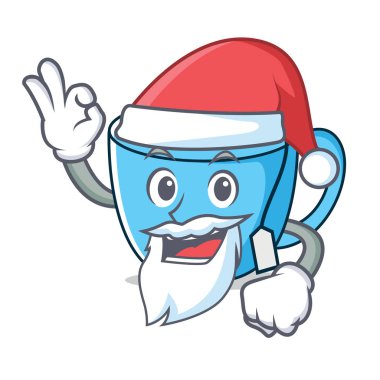 Santa çay Kupası maskotu çizgi film