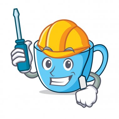 Otomotiv çay Kupası maskotu çizgi film