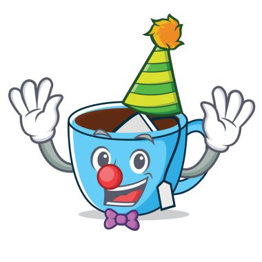 Palyaço çay Kupası maskotu çizgi film