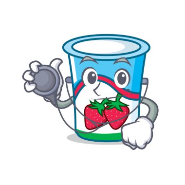 Doktor yoğurt karakter karikatür tarzı