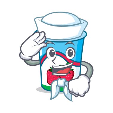 Denizci yoğurt karakter karikatür tarzı