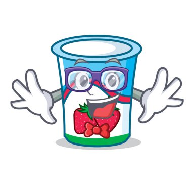 Geek yoğurt karakter karikatür tarzı