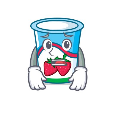 Korkarım yoğurt maskot karikatür tarzı