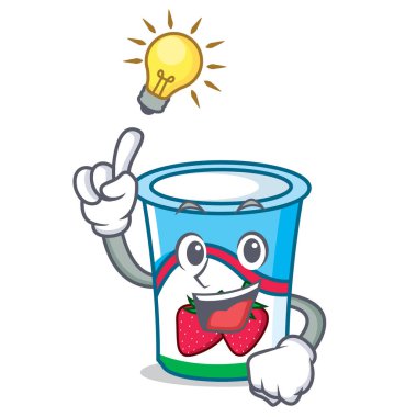 Bir fikir yoğurt maskot karikatür tarzı var