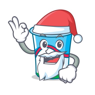 Santa yoğurt maskot karikatür tarzı
