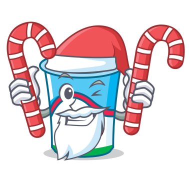 Santa şeker yoğurt maskot karikatür tarzı ile
