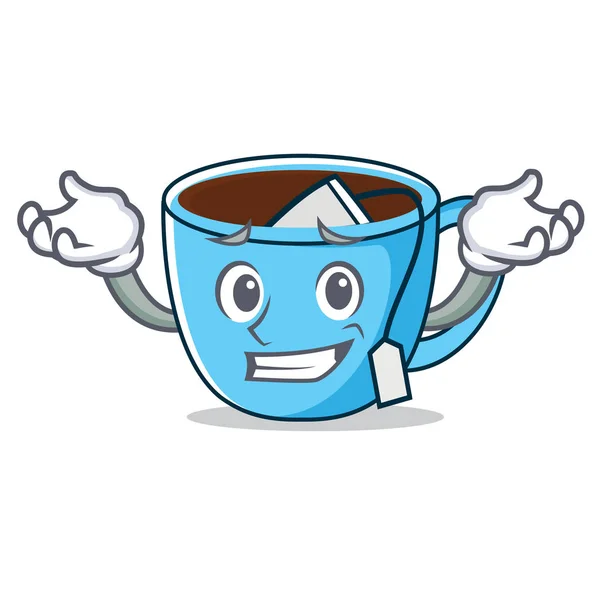 Χαμογελώντας τσάι Κύπελλο χαρακτήρα κινουμένων σχεδίων — Διανυσματικό Αρχείο