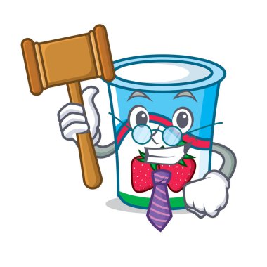 Yargıç yoğurt maskot karikatür tarzı
